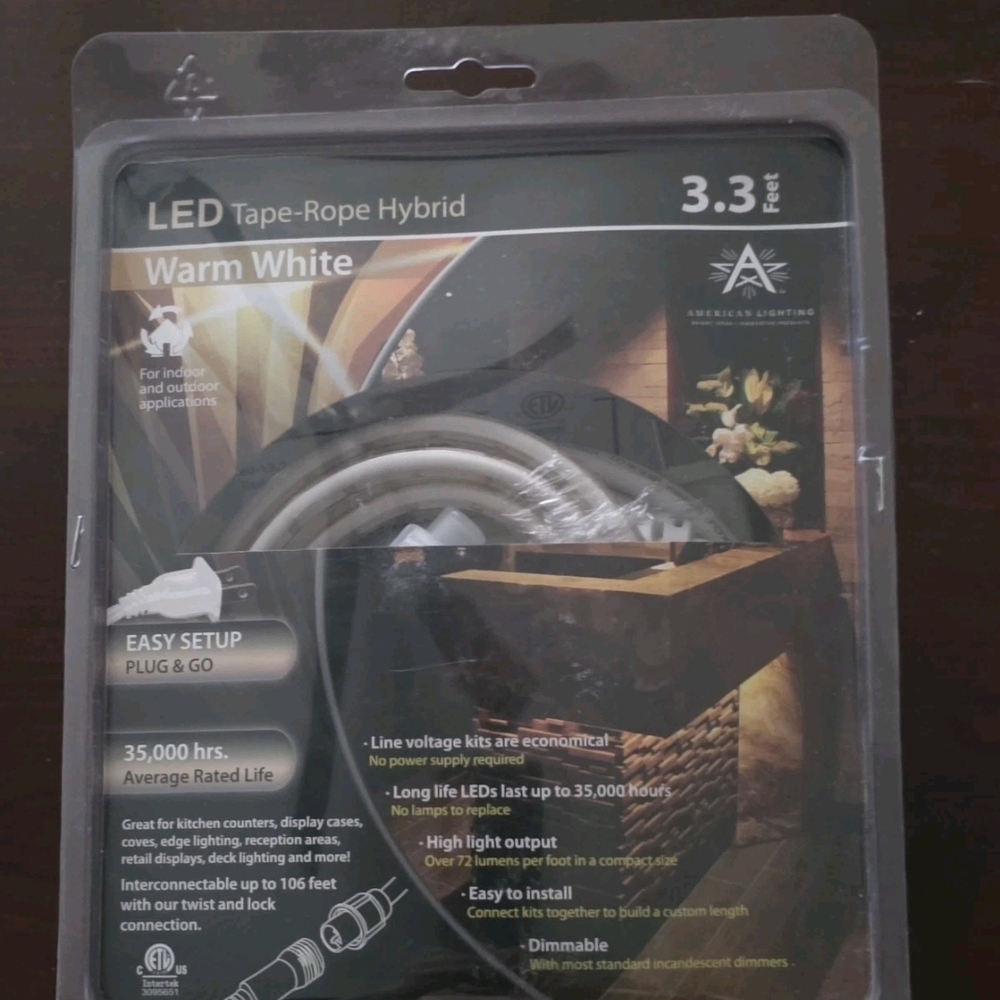 Warm White LED Tape-Rope Hybrid 3.3 ft